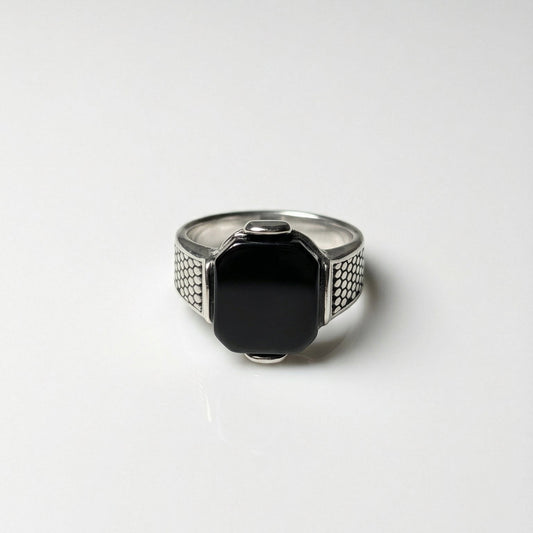 Honeycomb Onyx Ring