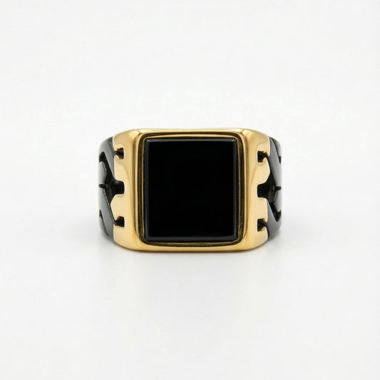 Black & Gold Cutout Ring