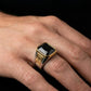 Two-Tone Black Crystal Ring