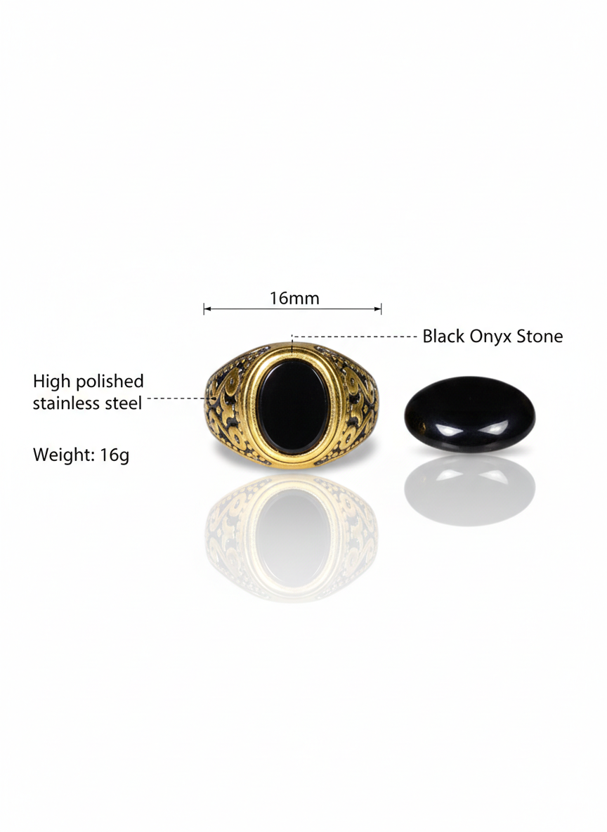 Obsidian Gold Men’s Ring