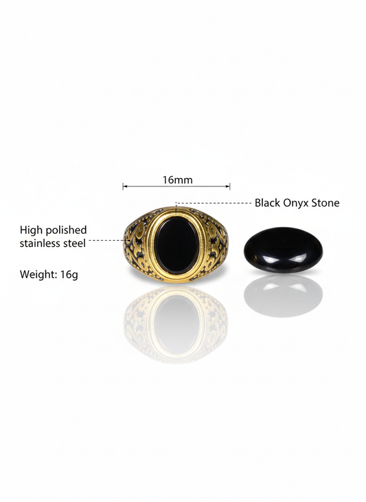 Obsidian Gold Men’s Ring