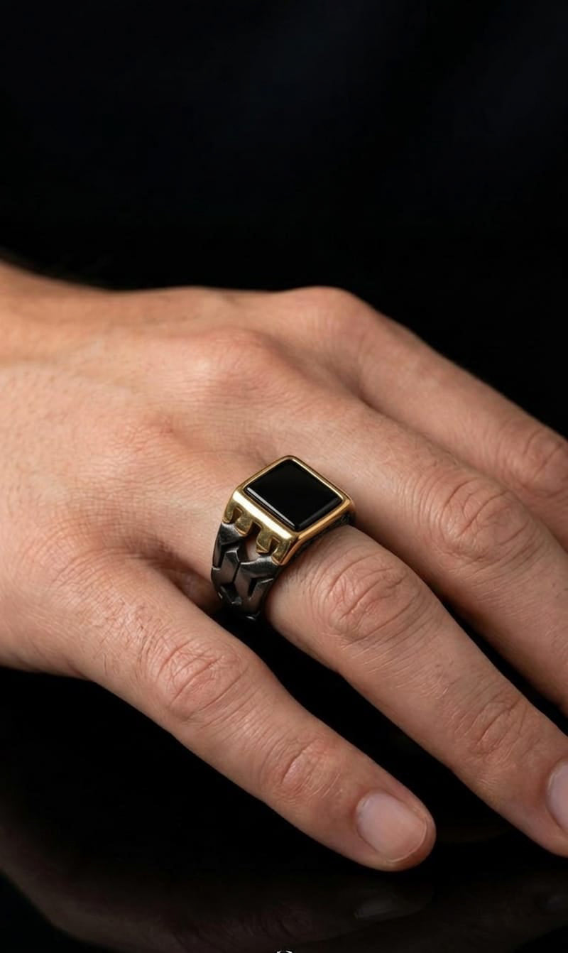 Black & Gold Cutout Ring