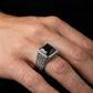 Cobblestone Black Crystal Ring