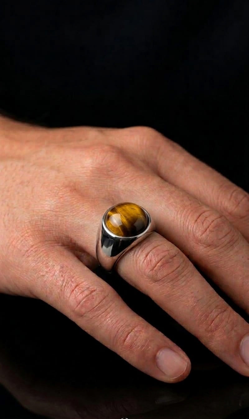 Tiger's Eye Signet Ring