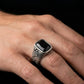 Tribal Black Crystal Ring