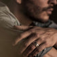 Silver Tungsten Wood & Meteorite Ring
