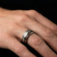 Silver Tungsten Wood & Meteorite Ring