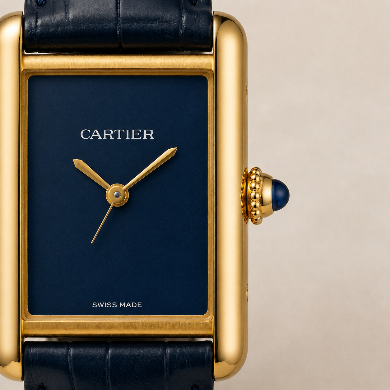Cartier Tank Must Dial Leather Strap Watch