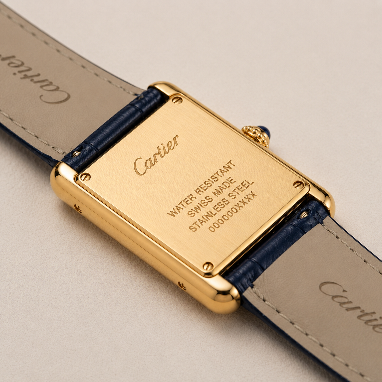 Cartier Tank Must Dial Leather Strap Watch