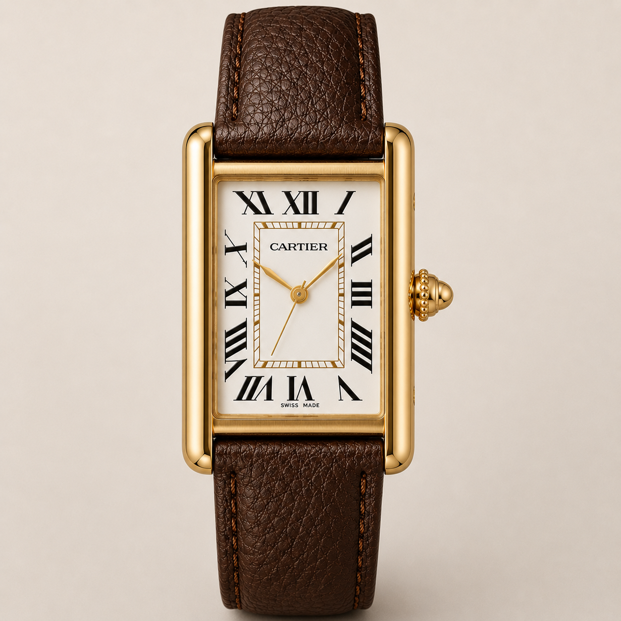 Cartier Tank Must Dial Leather Strap Watch
