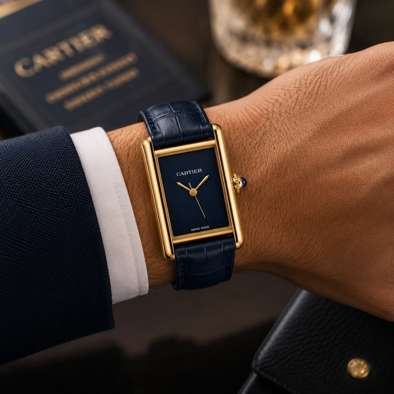 Cartier Tank Must Dial Leather Strap Watch