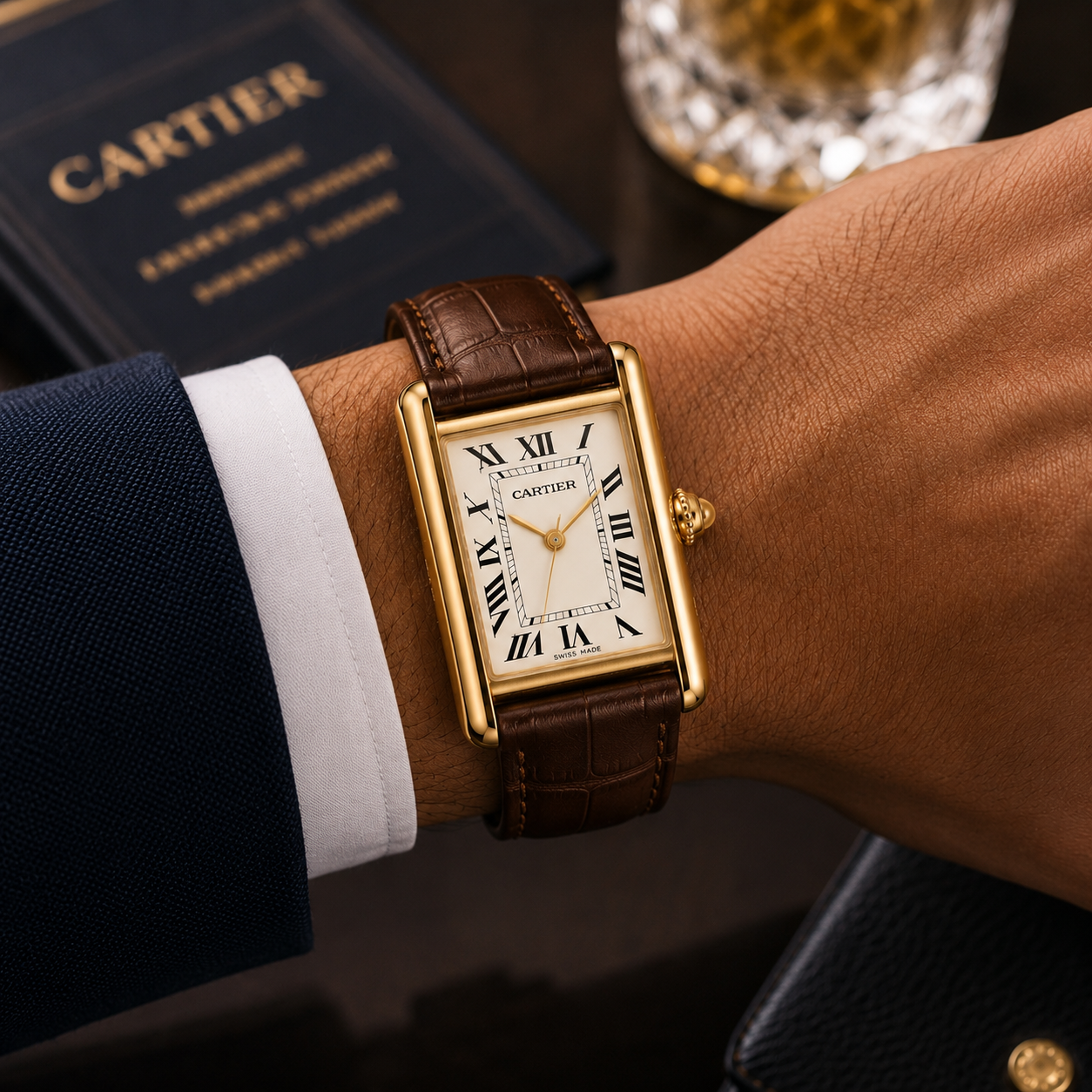 Cartier Tank Must Dial Leather Strap Watch
