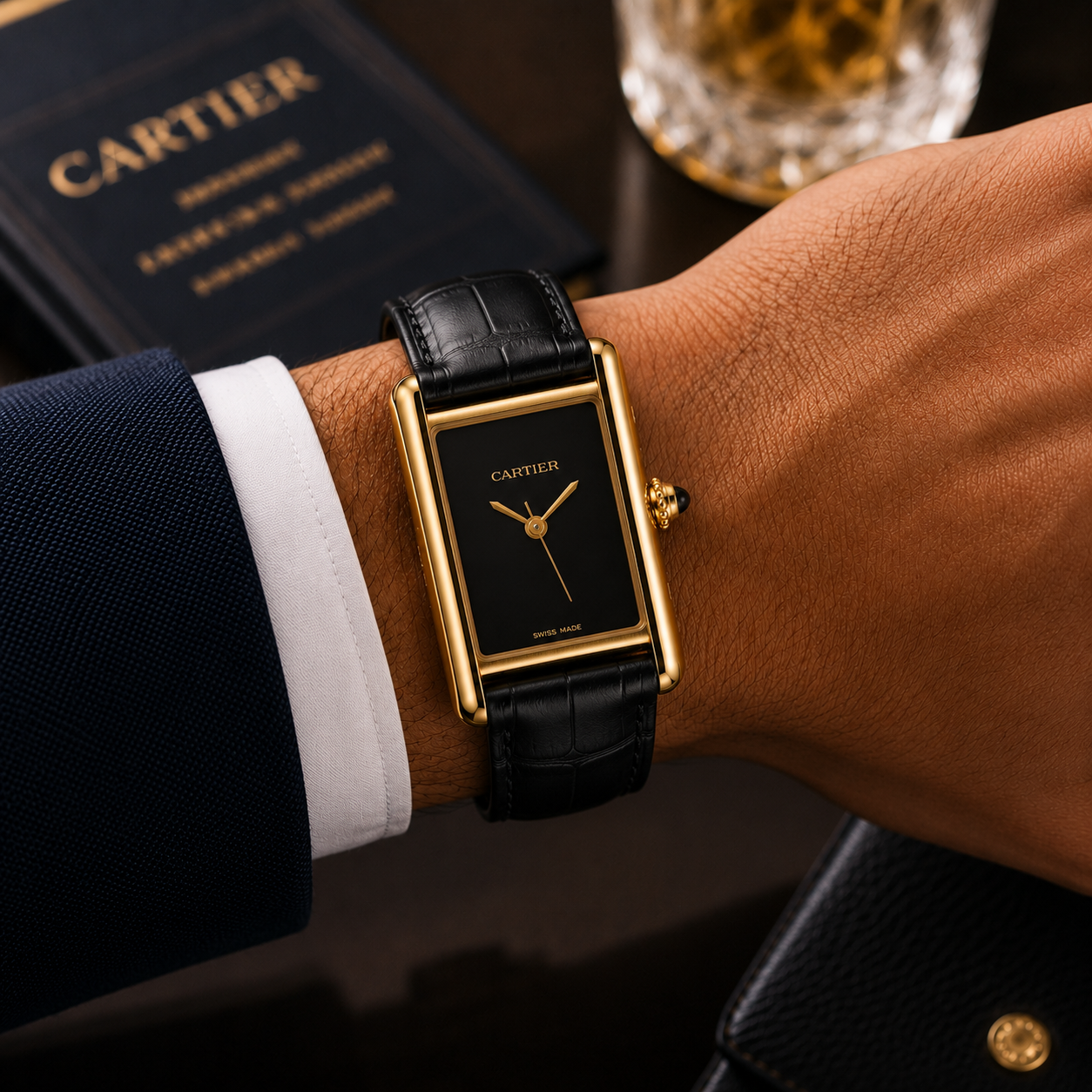Cartier Tank Must Dial Leather Strap Watch