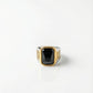 Two-Tone Black Crystal Ring
