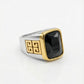 Two-Tone Black Crystal Ring