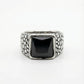 Cobblestone Black Crystal Ring