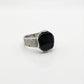 Silver Honeycomb Onyx Ring