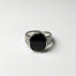 Silver Honeycomb Onyx Ring