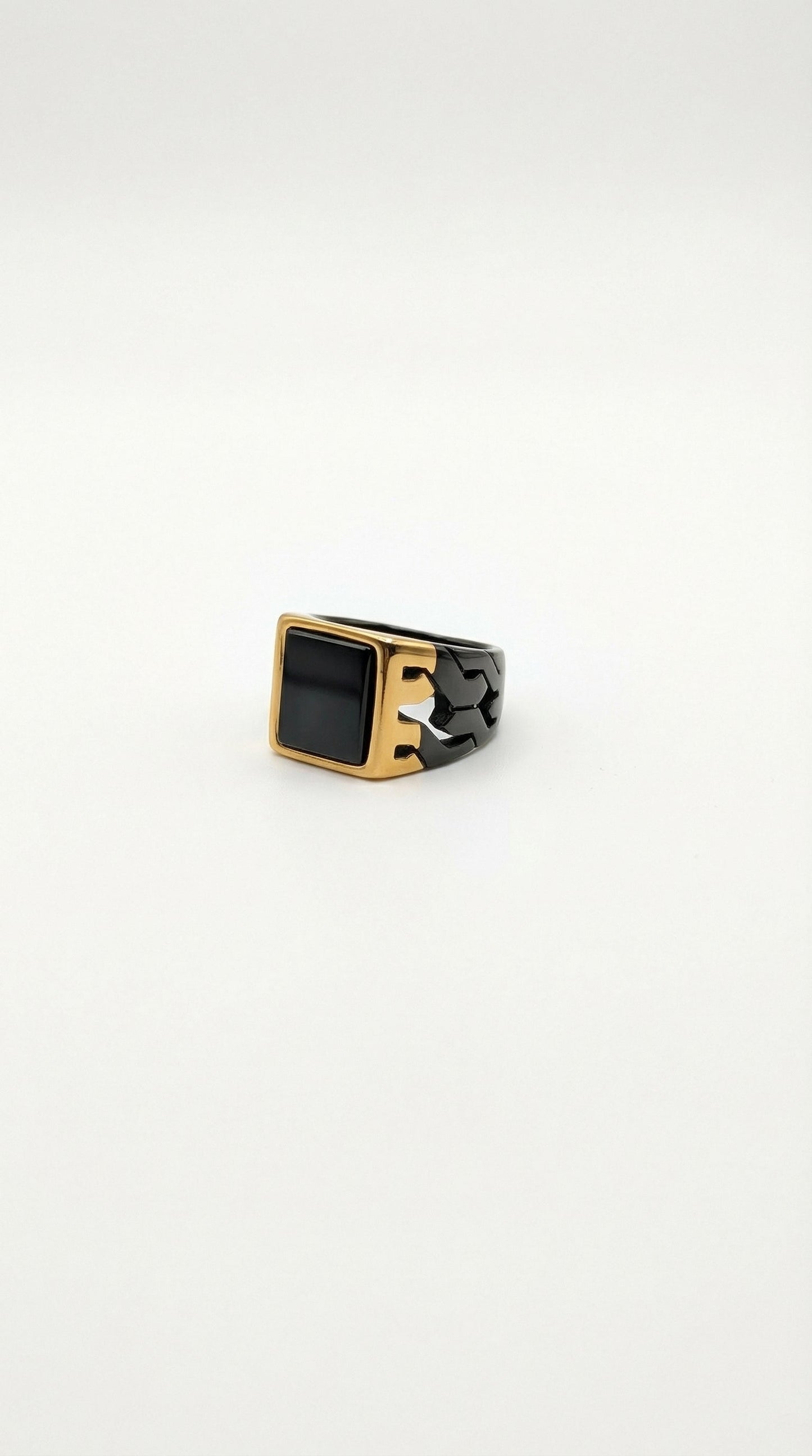 Black & Gold Cutout Ring