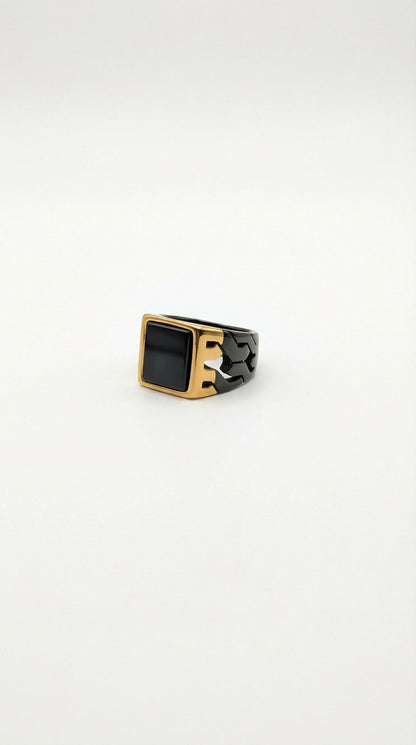 Black & Gold Cutout Ring