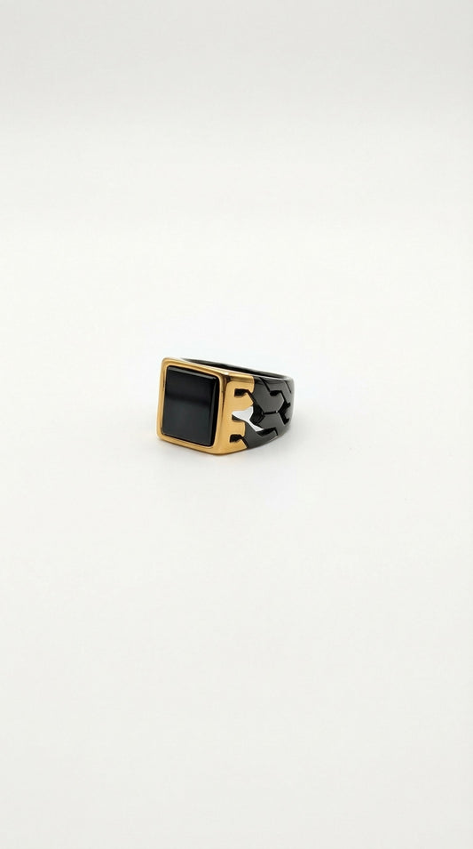 Black & Gold Cutout Ring