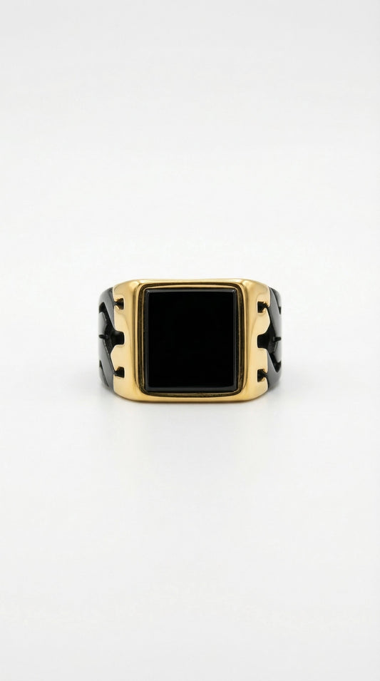 Black & Gold Cutout Ring