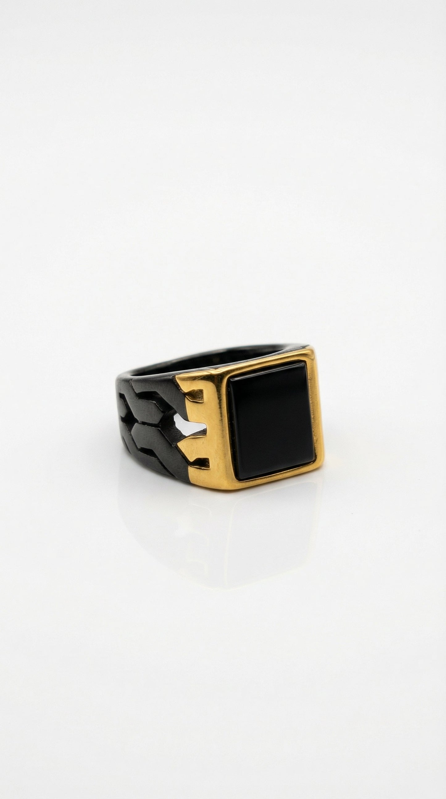 Black & Gold Cutout Ring