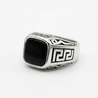 Greek Key Onyx Ring