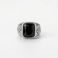 Tribal Black Crystal Ring