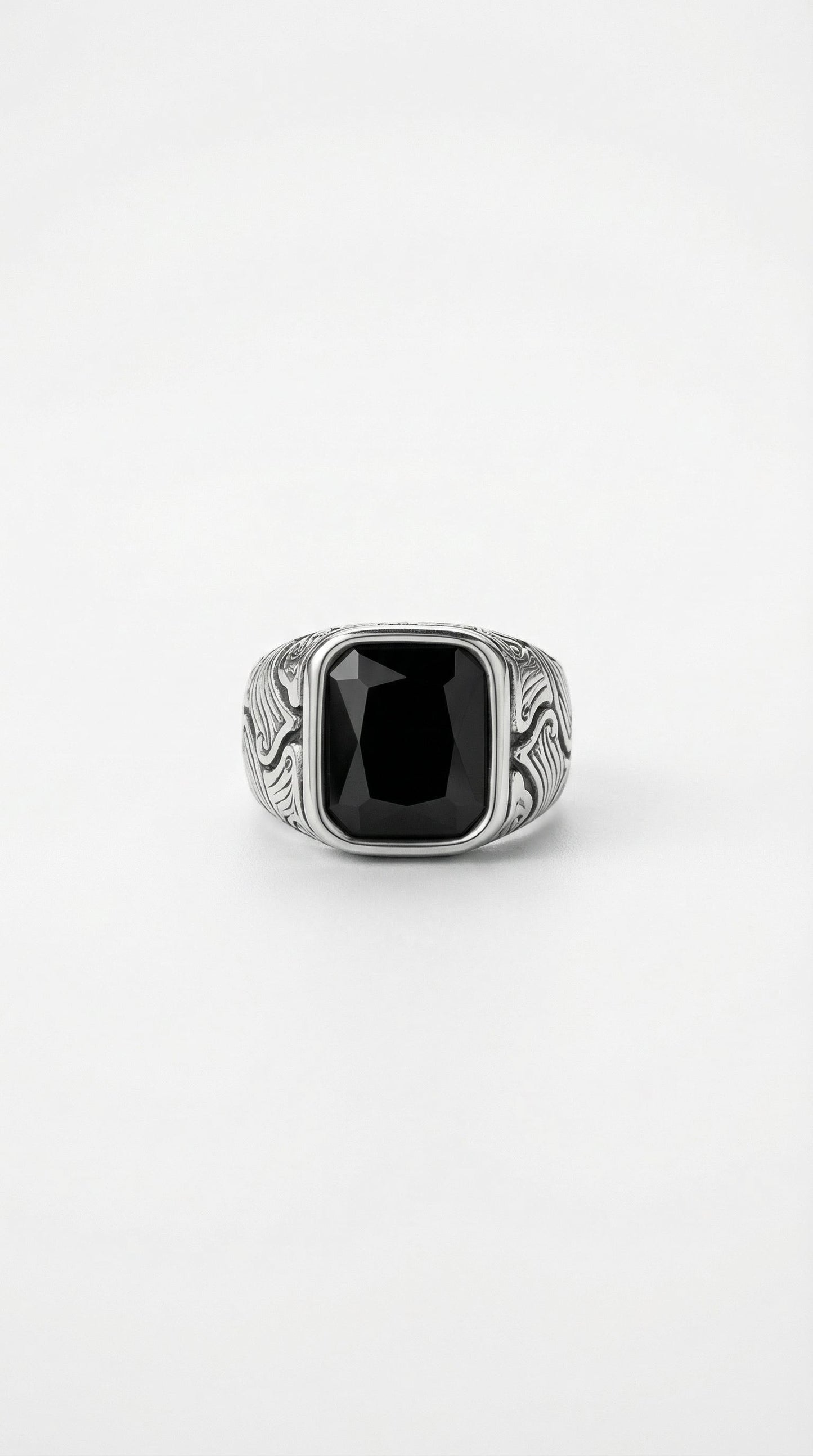 Tribal Black Crystal Ring