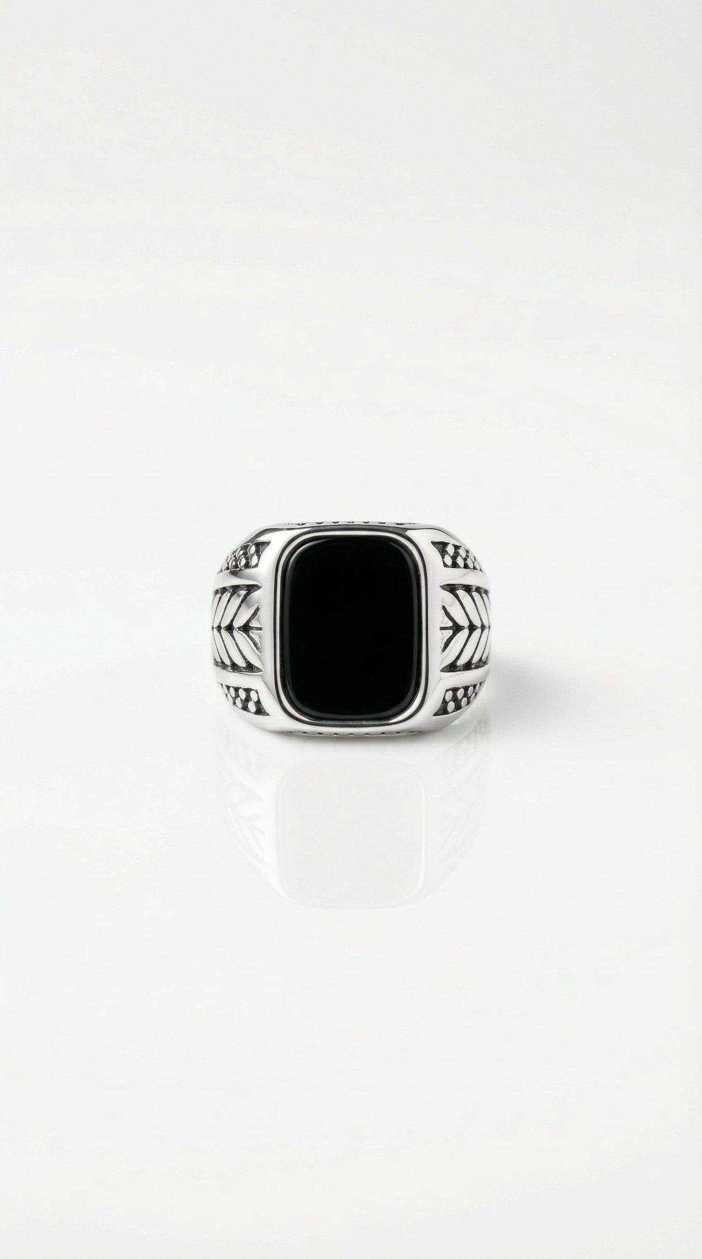 Silver Leaf Signet Ring