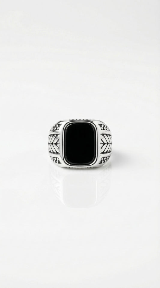 Silver Leaf Signet Ring