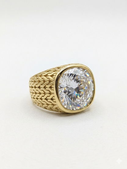 Men’s Gold Plated Zirconia Stone Ring