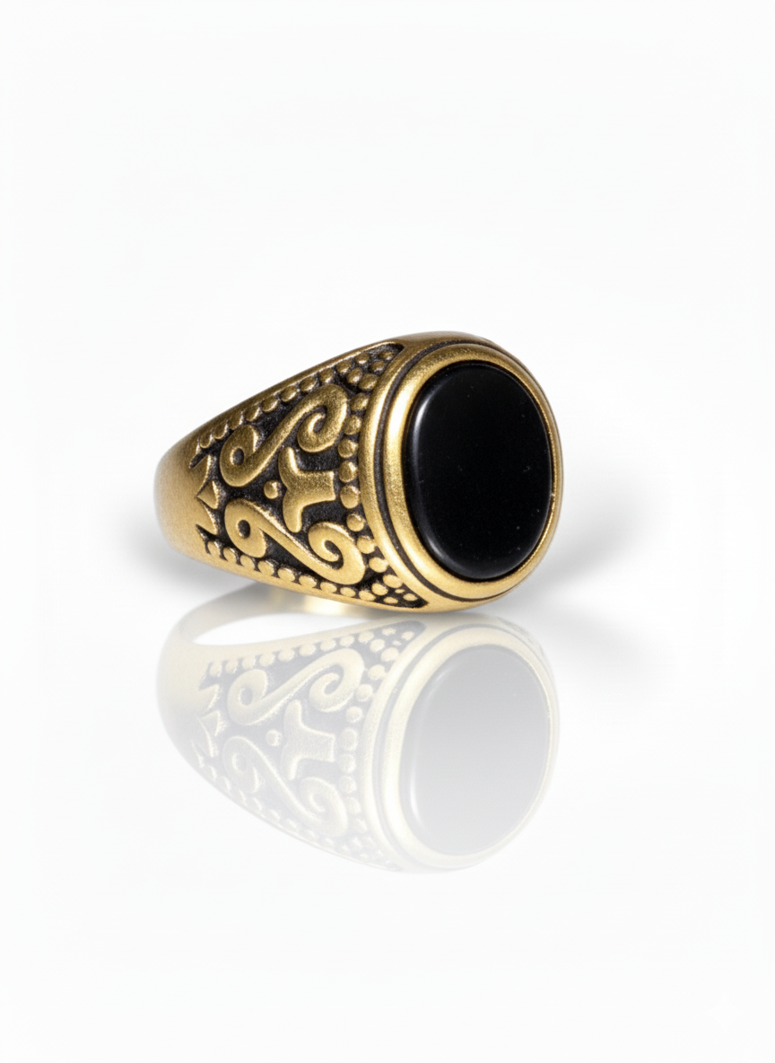 Obsidian Gold Men’s Ring