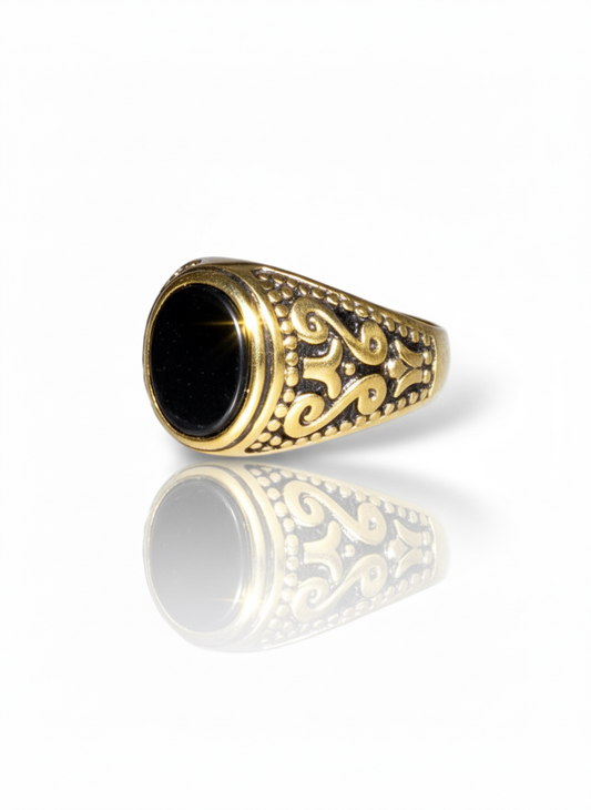 Obsidian Gold Men’s Ring