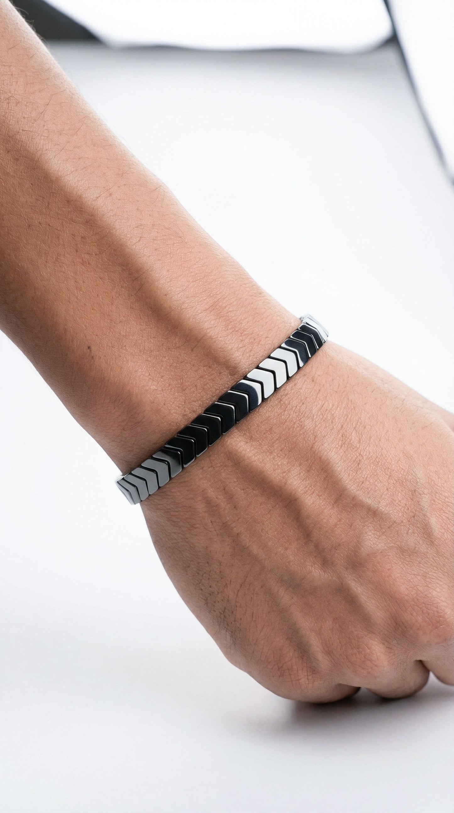 Black Hematite Arrow Cuff Bracelet