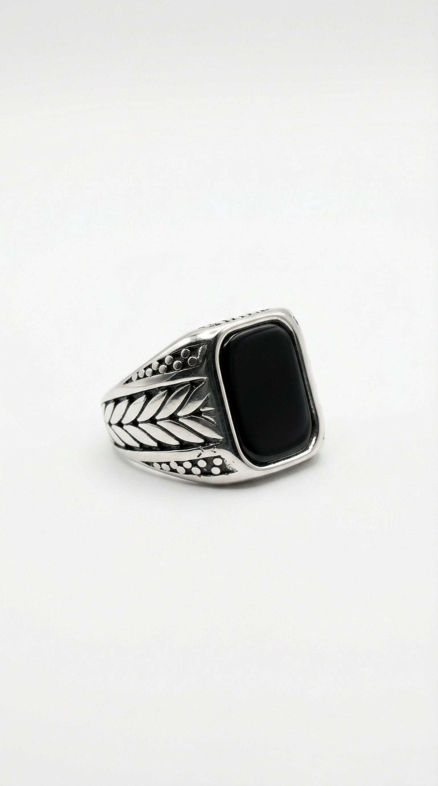 Silver Leaf Signet Ring