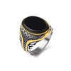 Men’s Black Stone Stainless Steel Ring