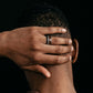 Black Tungsten Wood & Meteorite Ring