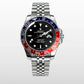 Luxury GMT Style Pepsi Bezel Stainless Steel Watch