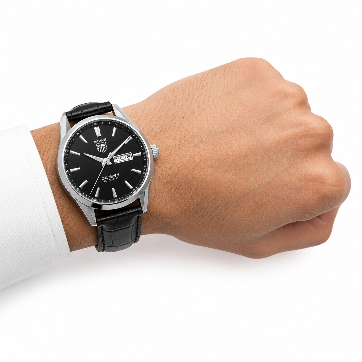 TAG Heuer Carrera Calibre 5 Automatic Men's Black Leather Watch