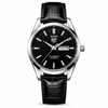 Luxury Tag Style Automatic Men's Watch with Black Leather Strap